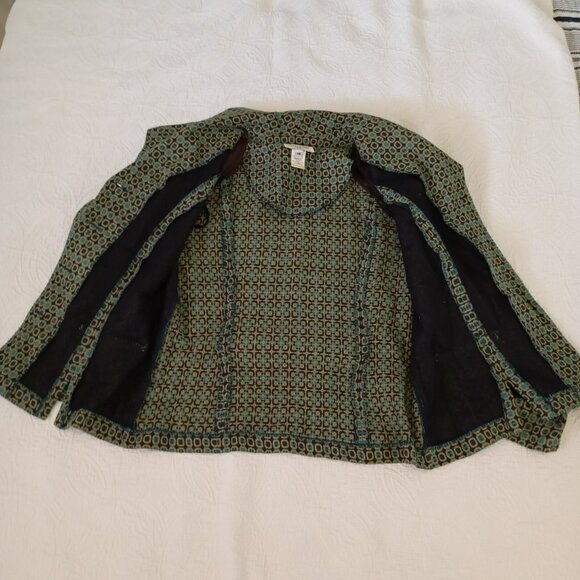 Miss Dorby Womens Geometric Print Button-Up Jacket Size 14 Made In Indonesia - Picture 6 of 11